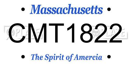 CMT1822 Massachusetts License Plate