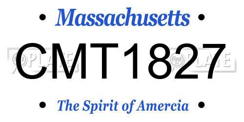 CMT1827 Massachusetts License Plate