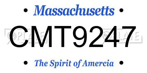 CMT9247 Massachusetts License Plate