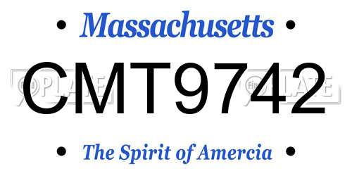 CMT9742 Massachusetts License Plate