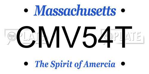 CMV54T Massachusetts License Plate