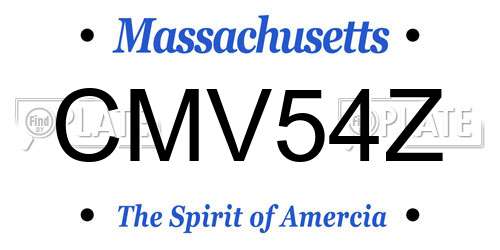 CMV54Z Massachusetts License Plate