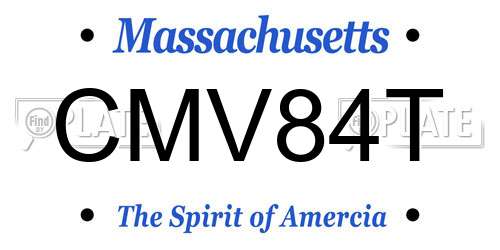 CMV84T Massachusetts License Plate