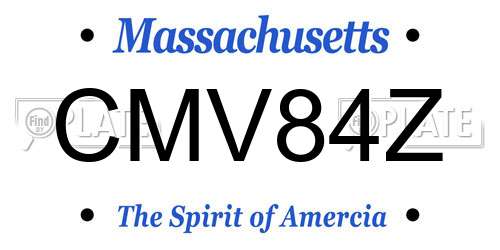 CMV84Z Massachusetts License Plate