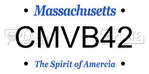 CMVB42 Massachusetts License Plate