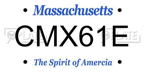 CMX61E Massachusetts License Plate