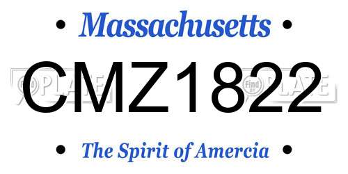 CMZ1822 Massachusetts License Plate