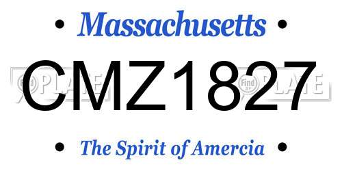 CMZ1827 Massachusetts License Plate