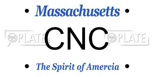 CNC Massachusetts License Plate