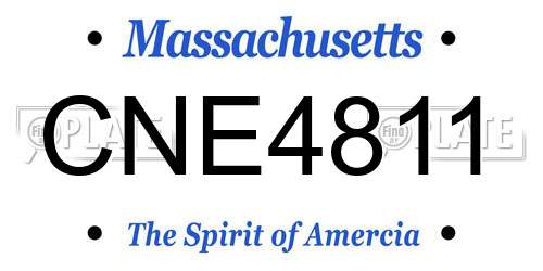 CNE4811 Massachusetts License Plate