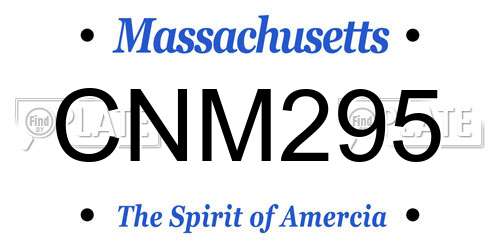 CNM295 Massachusetts License Plate