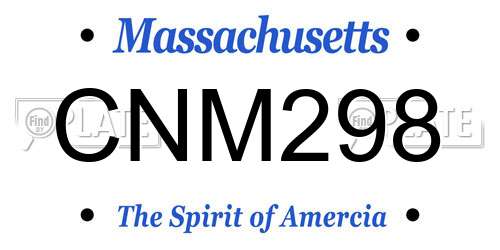 CNM298 Massachusetts License Plate