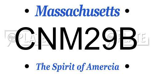 CNM29B Massachusetts License Plate