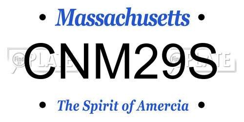 CNM29S Massachusetts License Plate