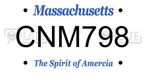 CNM798 Massachusetts License Plate