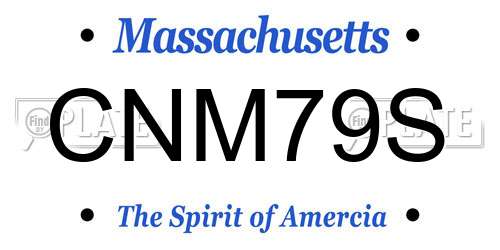 CNM79S Massachusetts License Plate