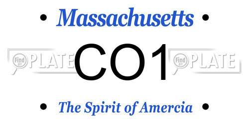CO1 Massachusetts License Plate