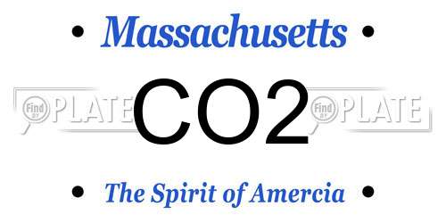 CO2 Massachusetts License Plate