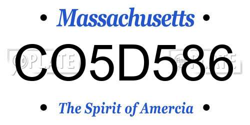 CO5D586 Massachusetts License Plate