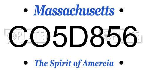 CO5D856 Massachusetts License Plate