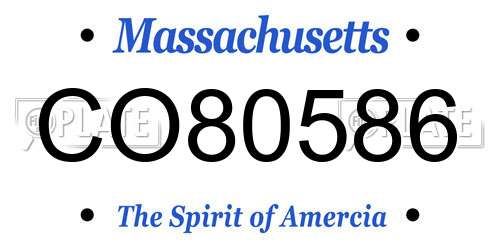 CO80586 Massachusetts License Plate