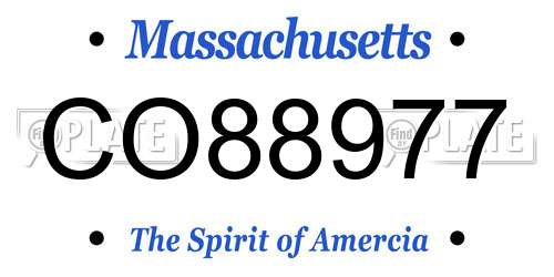 CO88977 Massachusetts License Plate