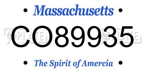 CO89935 Massachusetts License Plate
