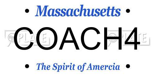 COACH4 Massachusetts License Plate