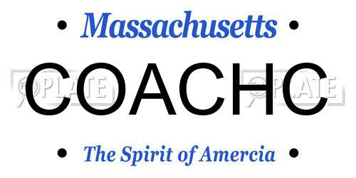 COACHC Massachusetts License Plate