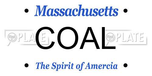 COAL Massachusetts License Plate
