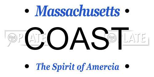 COAST Massachusetts License Plate