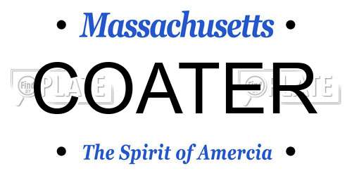 COATER Massachusetts License Plate
