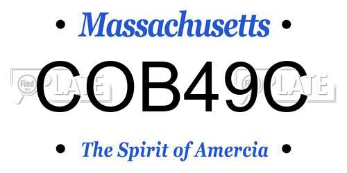 COB49C Massachusetts License Plate