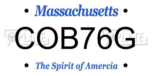 COB76G Massachusetts License Plate