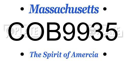 COB9935 Massachusetts License Plate