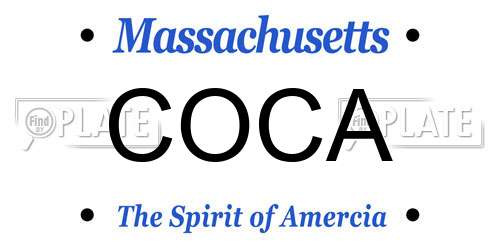 COCA Massachusetts License Plate