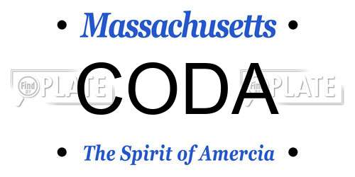 CODA Massachusetts License Plate