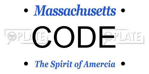 CODE Massachusetts License Plate