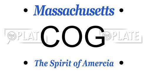 COG Massachusetts License Plate