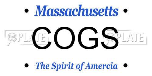COGS Massachusetts License Plate