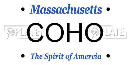 COHO Massachusetts License Plate