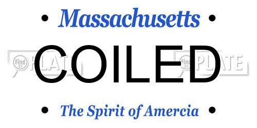 COILED Massachusetts License Plate