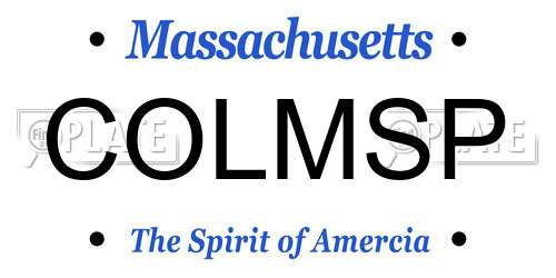 COLMSP Massachusetts License Plate