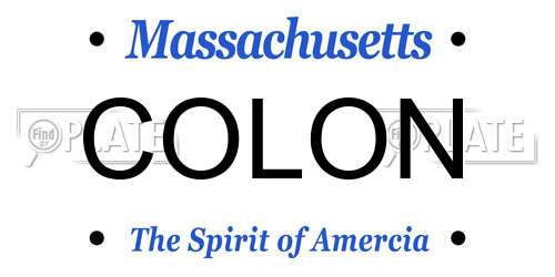 COLON Massachusetts License Plate