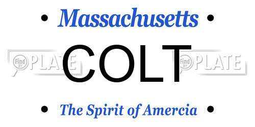 COLT Massachusetts License Plate