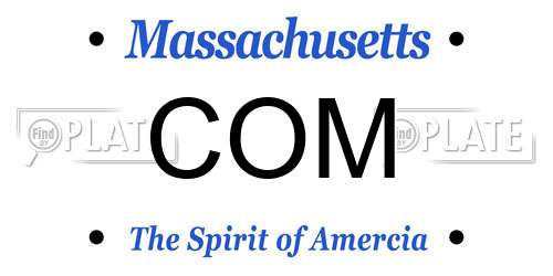 COM Massachusetts License Plate