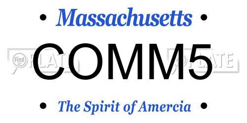 COMM5 Massachusetts License Plate