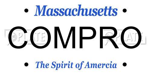 COMPRO Massachusetts License Plate