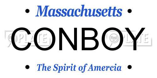 CONBOY Massachusetts License Plate