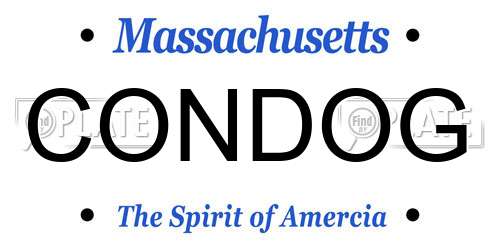 CONDOG Massachusetts License Plate